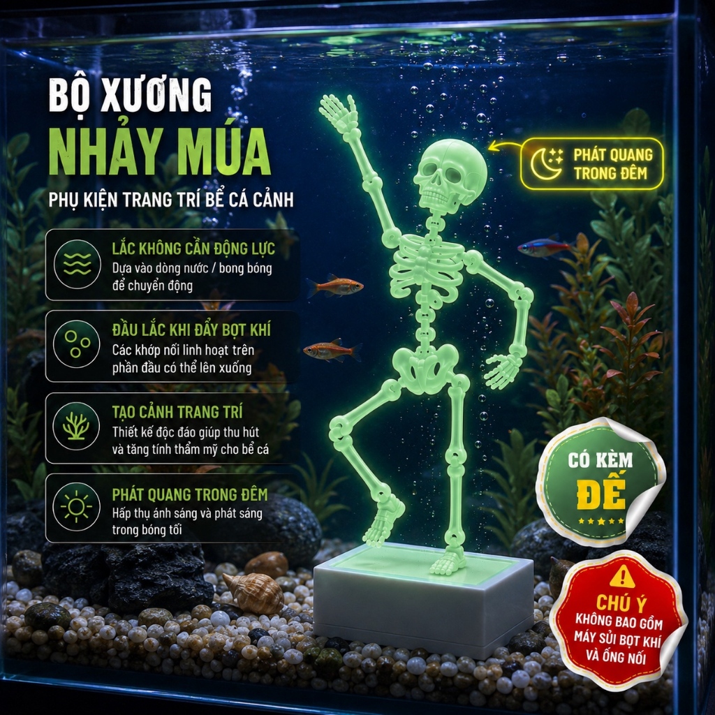 Skeleton Glow Mini with PC Setup Decor Base - Luminous Bone Model Gaming Corner