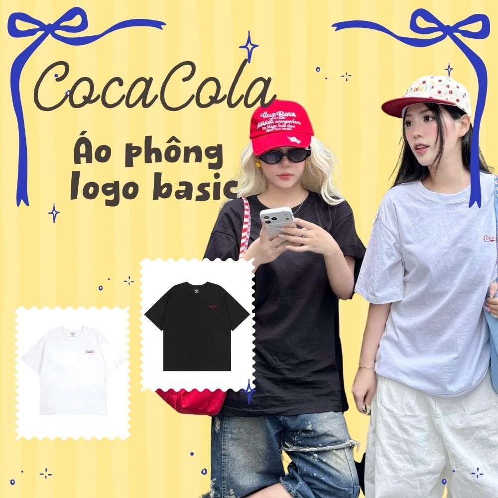 เสื้อ COCA COLA ของแท้ - โลโก้พื้นฐานสไตล์เกาหลี