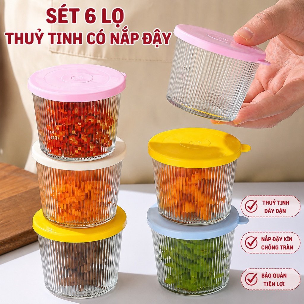 ชุด JARS 6 ชิ้น โหลแก้วฝาเอนกประสงค์ เล็กสะดวก