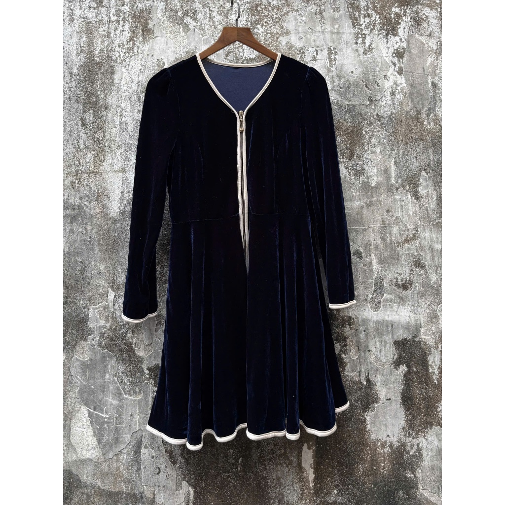 RELOVE 2HAND - VELVET ZIPPER DRESS 053
