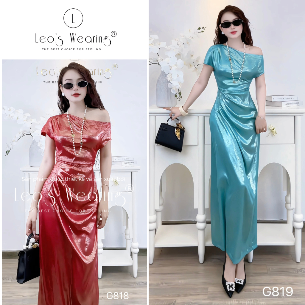 LEOSWEARING ชุดเดรสปาร์ตี้เปิดไหล่มีสไตล์ G818