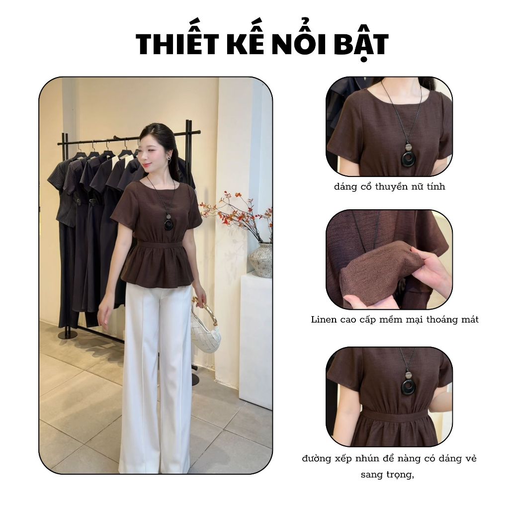 NGOC HA DESIGN - Marina Top_ เสื้อคอกลมเรียบหรู A1202