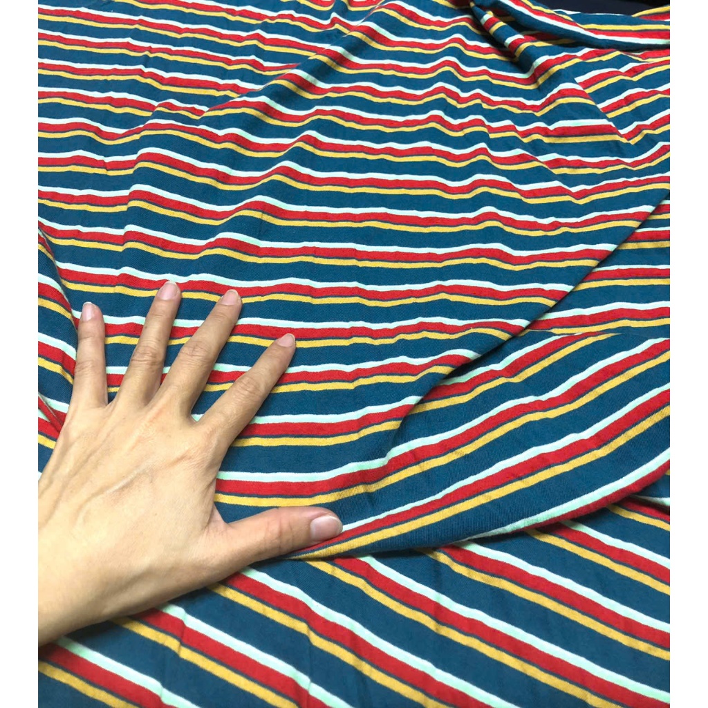 E882 - ผ้าคอตตอนลายทาง (2.9m x 1.8m) ยืด 4 ทิศทาง หนา