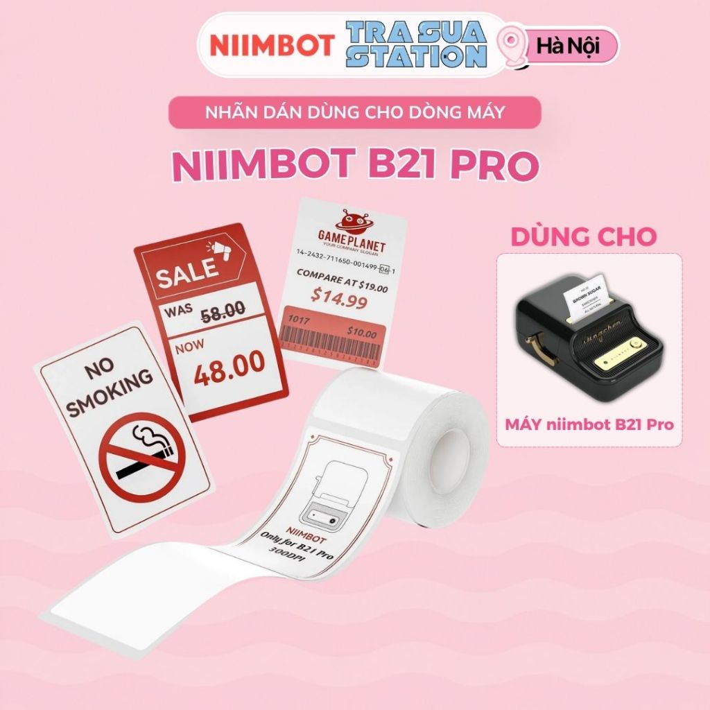 NIIMBOT กระดาษฉลากขาวธรรมดาสีแดงสําหรับเครื่องพิมพ์ฉลาก B21 Pro/ เฉพาะสําหรับ B21 Pro