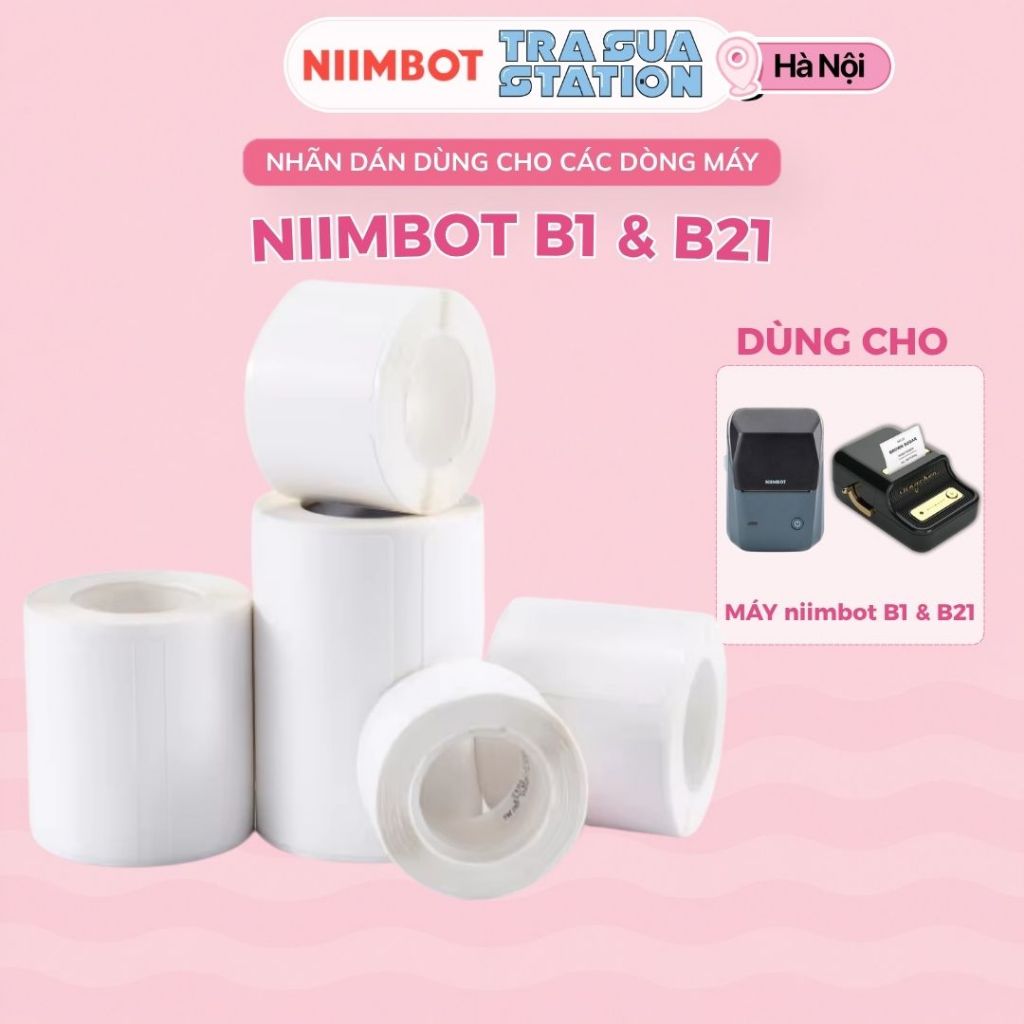 NIIMBOT กระดาษฉลากสีขาวใสและธรรมดาสําหรับเครื่องพิมพ์ฉลาก B21 / B1 (B Series)