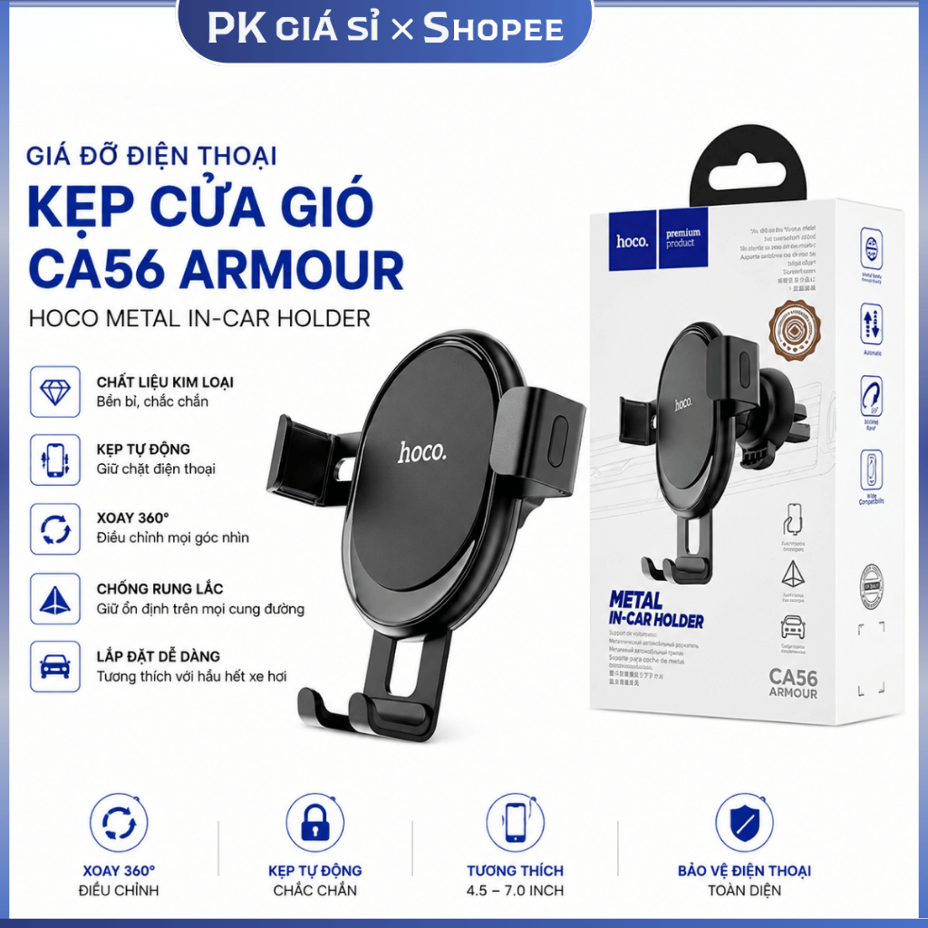 ของแท้ Hoco CA56 Plus Phone Holder Hoco Air Conditioning Door Mount