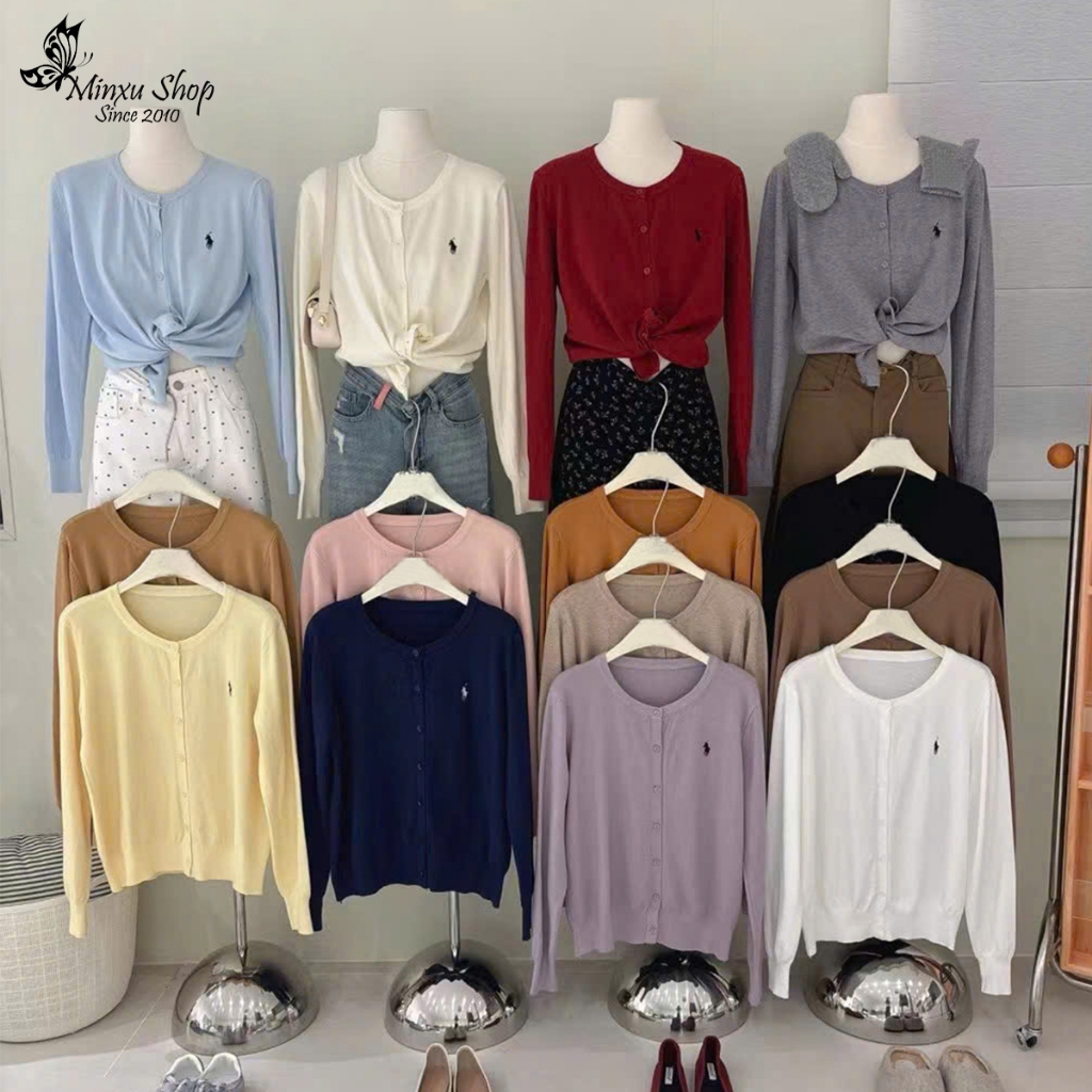 เสื้อสเวตเตอร์คาร์ดิแกนปักลายม้าแขนยาวสําหรับฤดูใบไม้ผลิฤดูใบไม้ร่วงฤดูหนาว QC MinXu Shop PZ96