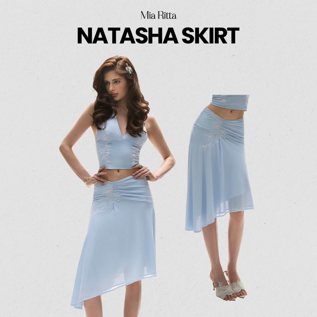 MIA RITTA กระโปรงมิดิบานผู้หญิง กระโปรงสะโพกบาน กระโปรง NATASHA SKIRT - B0045