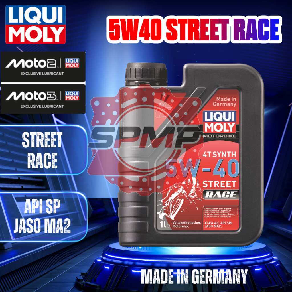 น้ํามันพรีเมี่ยม 4T 5W40 Street Race LIQUI MOLY รหัส 1 ลิตร (2592) 1750 API SP เฉพาะสําหรับ Moto2, M