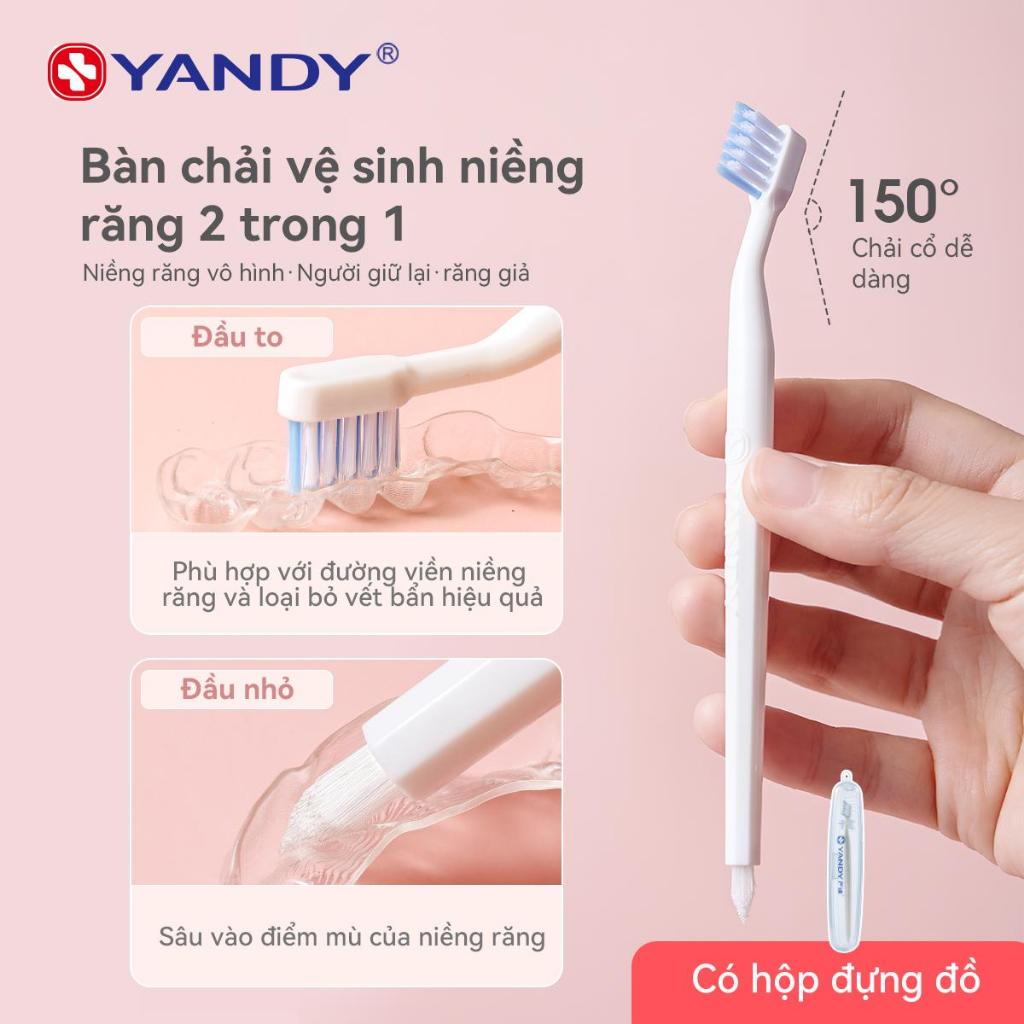 YANDY แปรงจัดฟัน 2 in 1 | ทําความสะอาดอย่างล้ําลึกสําหรับจัดฟัน/จัดฟันฟัน/เครื่องขยาย