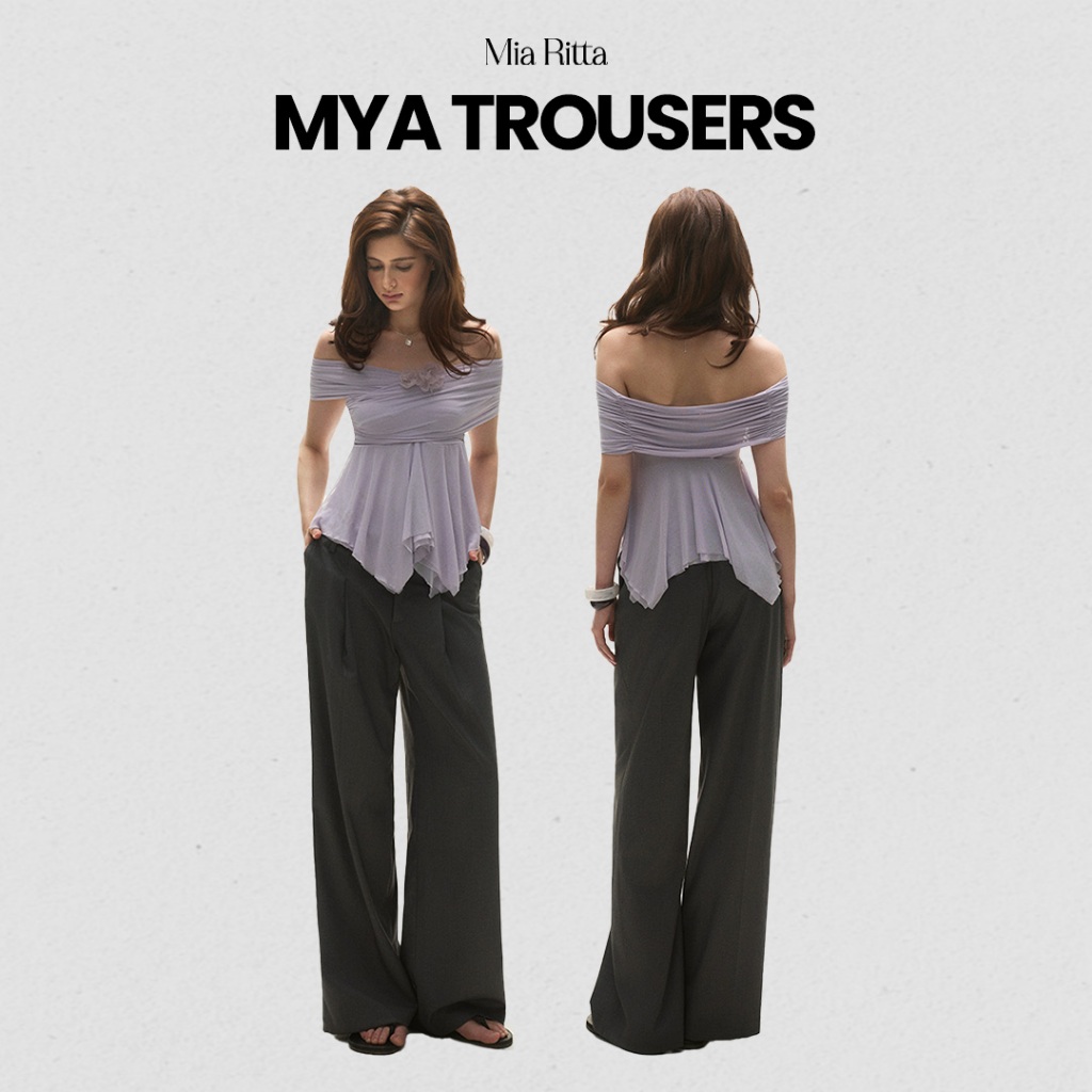 MIA RITTA TROUSERS ขาตรงผู้หญิง TROUSERS ทรงหลวม MYA TROUSERS - B0048