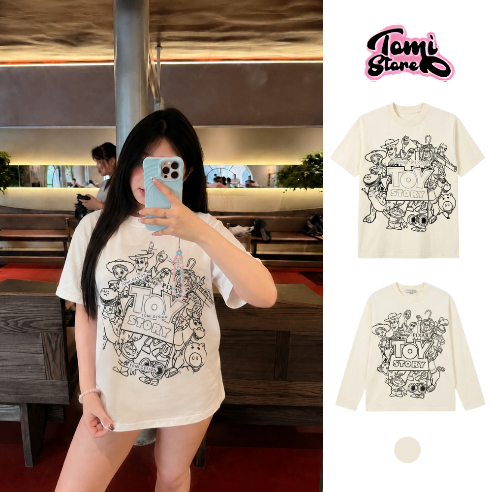 Disney Toy Story ใหม่ QCCC L1 เสื้อยืด Full Tag - ผ้าฝ้าย 2 ทาง