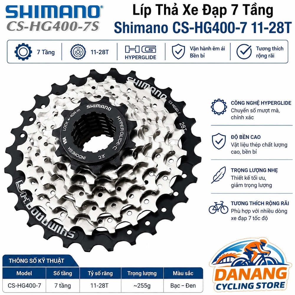 SHIMANO CS HG400 11-28T เทปจักรยาน – ของแท้ ไม่มีกล่อง