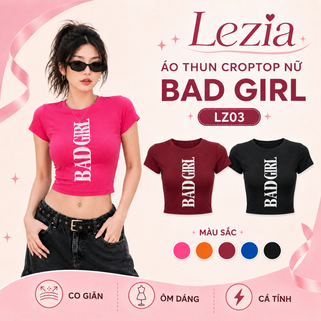 BAD GIRL Hot Giri Super Flamboyant เสื้อยืดโครเชต์ผู้หญิง - Lezia Studio {LZ03}