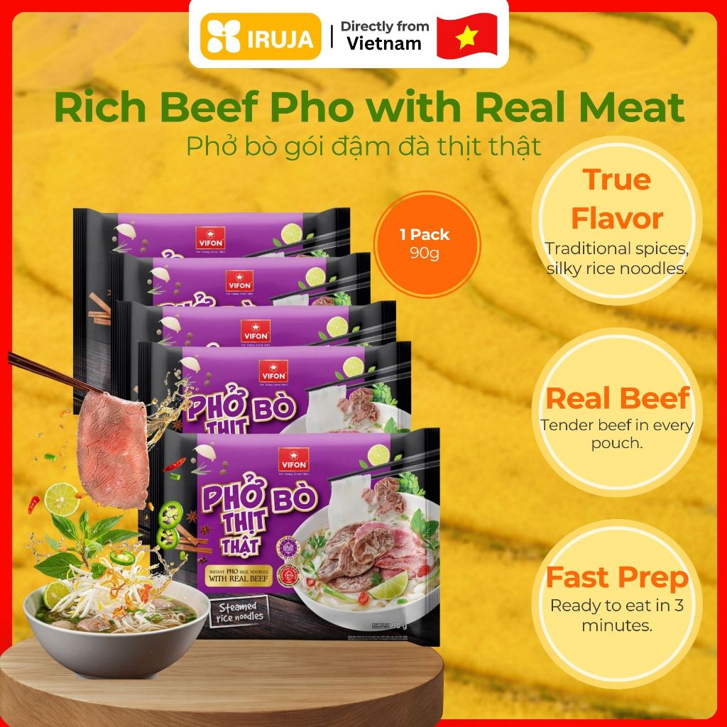 [IRUJA VIETAM] VIFON REAL BEEF PHO 90G