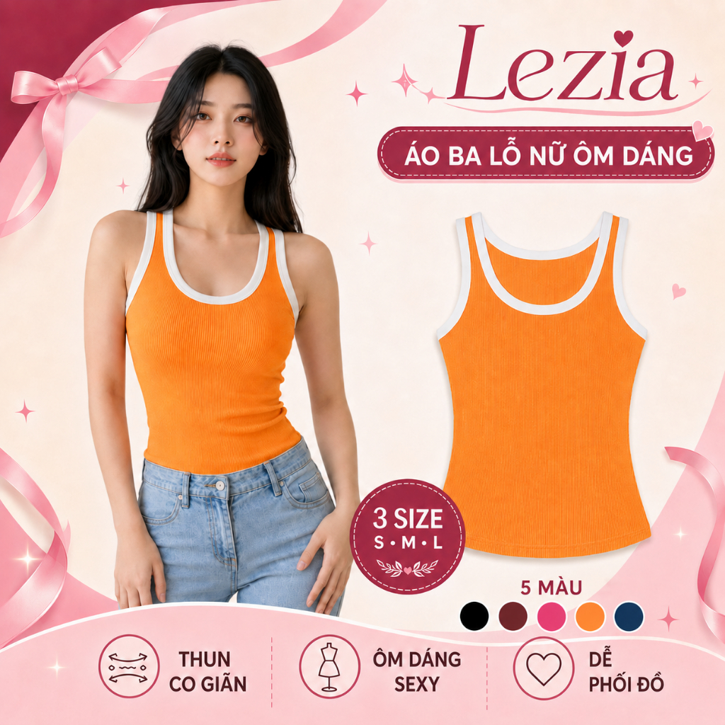 Q Basic Sexy Slim Fit เสื้อกล้ามผู้หญิง - เสื้อกล้ามยืดสไตล์เกาหลี - Lezia Studio {LZ05}