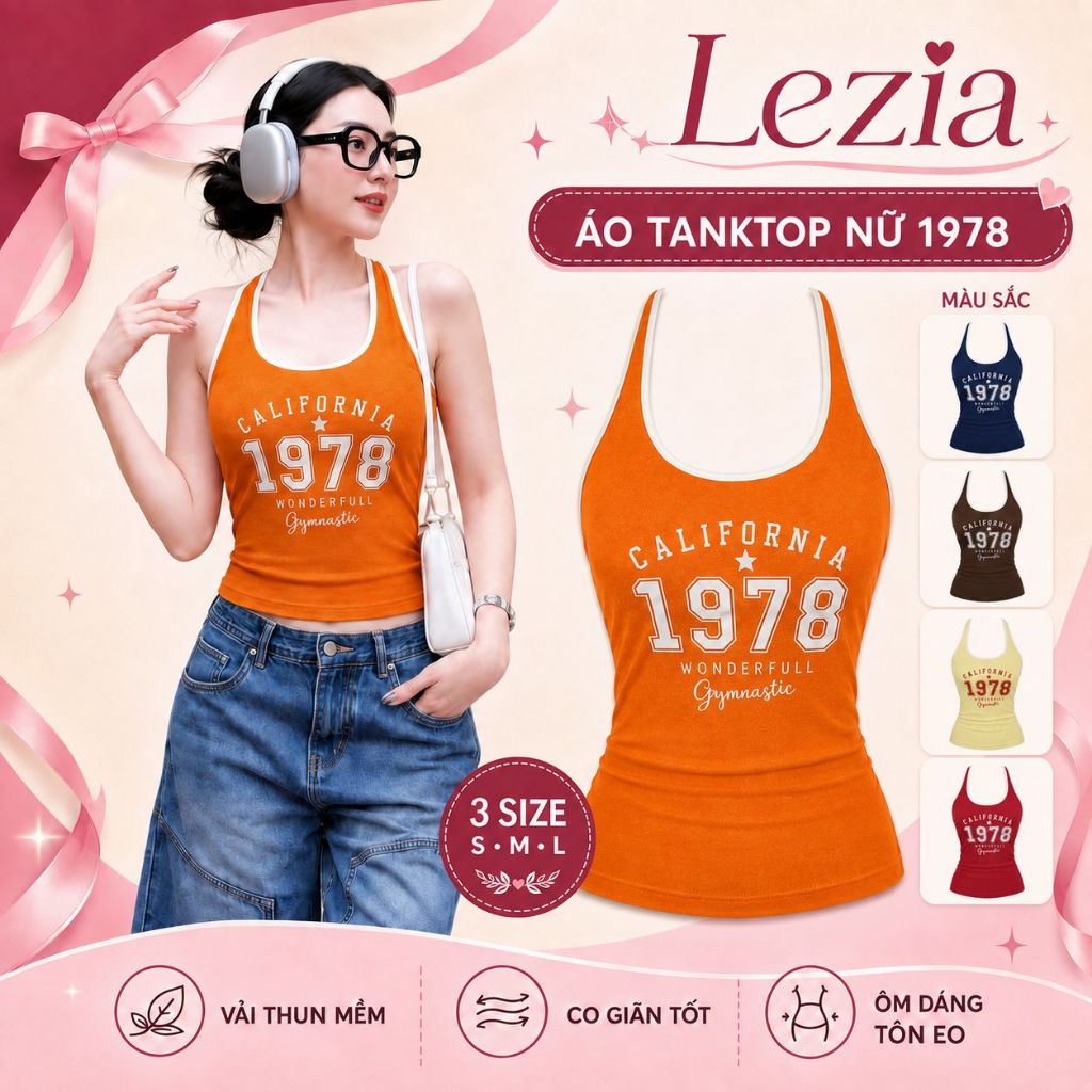 1978 LEZIA STUDIO เสื้อกล้ามผู้หญิง, กระเป๋าเป้สะพายหลัง Om Body สไตล์เกาหลี, ผ้ายืดนุ่ม - LZ07