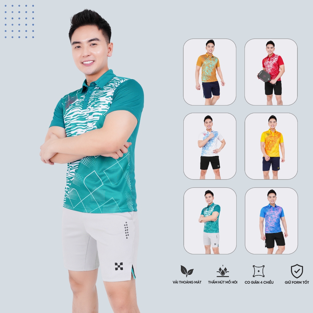 HERMOD เสื้อกีฬาผู้ชาย Pickleball, Badminton, Volleyball, Stretching, Cool, Absorbent Fabric TL03XL