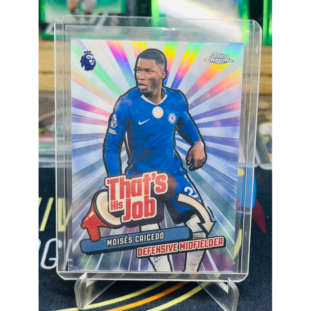 Moises Caicedo Chelsea ที่งานของเขา Topps Chrome EPL 2025/26 การ์ดฟุตบอล