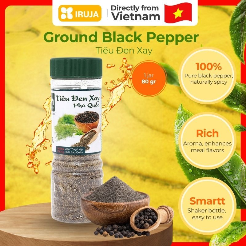 [IRUJA VIETNAM] GROUND BLACK PEPPER PHU QUOC DH FOOD 80G