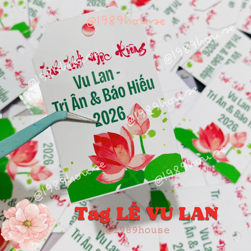 50 Tags Vu Lan Bao Hieu 4x6cm (พิมพ์ลายขอ)