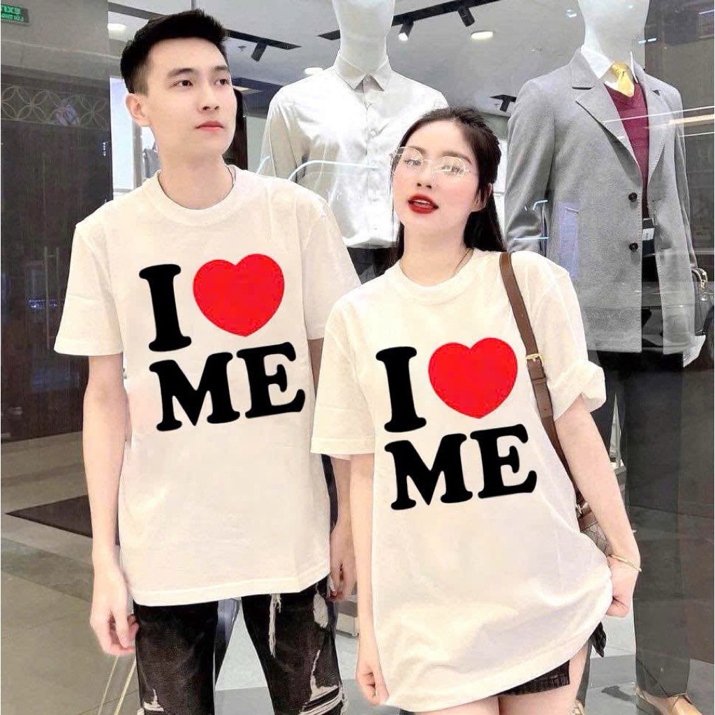 [ใหม่]เสื้อยืดผู้ชายและผู้หญิงผ้าฝ้าย 100% นุ่มง่ายต่อการพิกัด - เสื้อ I Love Me