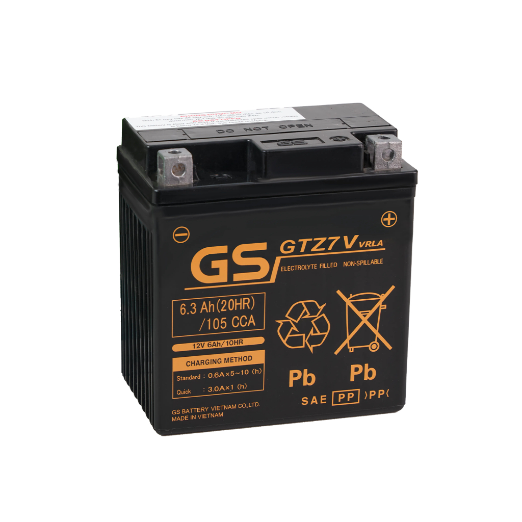 แบตเตอรี่รถจักรยานยนต์ GS GTZ7V (12V-6Ah)