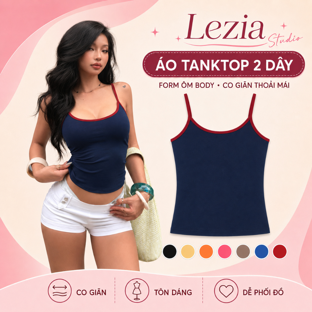 เสื้อกล้าม 2-Strap สําหรับผู้หญิงพร้อมเสื้อชั้นในสตรียืดหยุ่นยืดหยุ่นยืดหยุ่นสวมใส่สบายเข้ารูป-Lizia