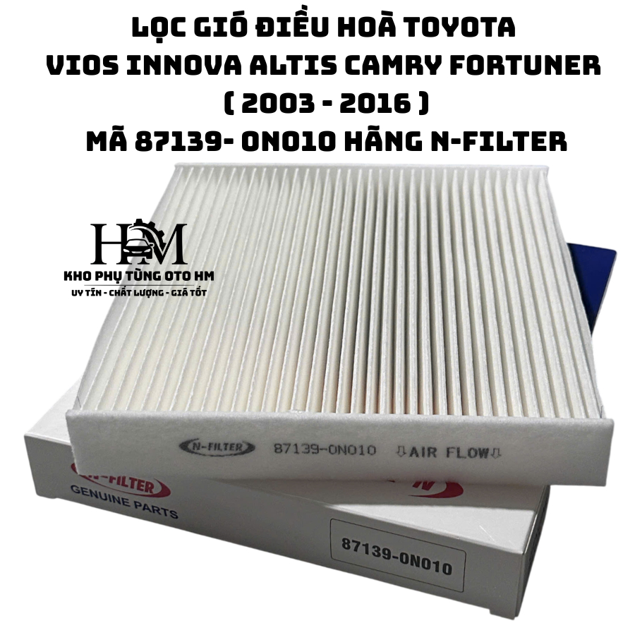 กรองแอร์แอร์ Toyota Vios Innova Altis Camry Fortuner (2003 - 2016) รหัส 87139-0N010 N-FILTER