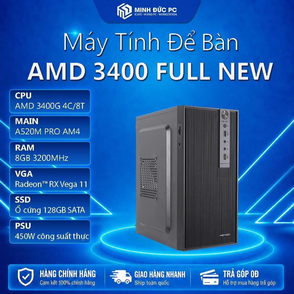AMD Ryzen 5 3400G Desktop Set / 8GB RAM / 128GB SSD / 450W PSU