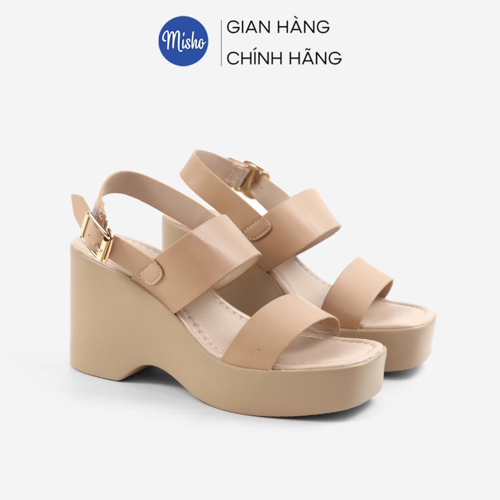 Misho 9p Double Toe Wedge Sandal 2p Cross Straps รองเท้ากันลื่นพร้อมชั้นเบาะไม่เจ็บเท้าของคุณ
