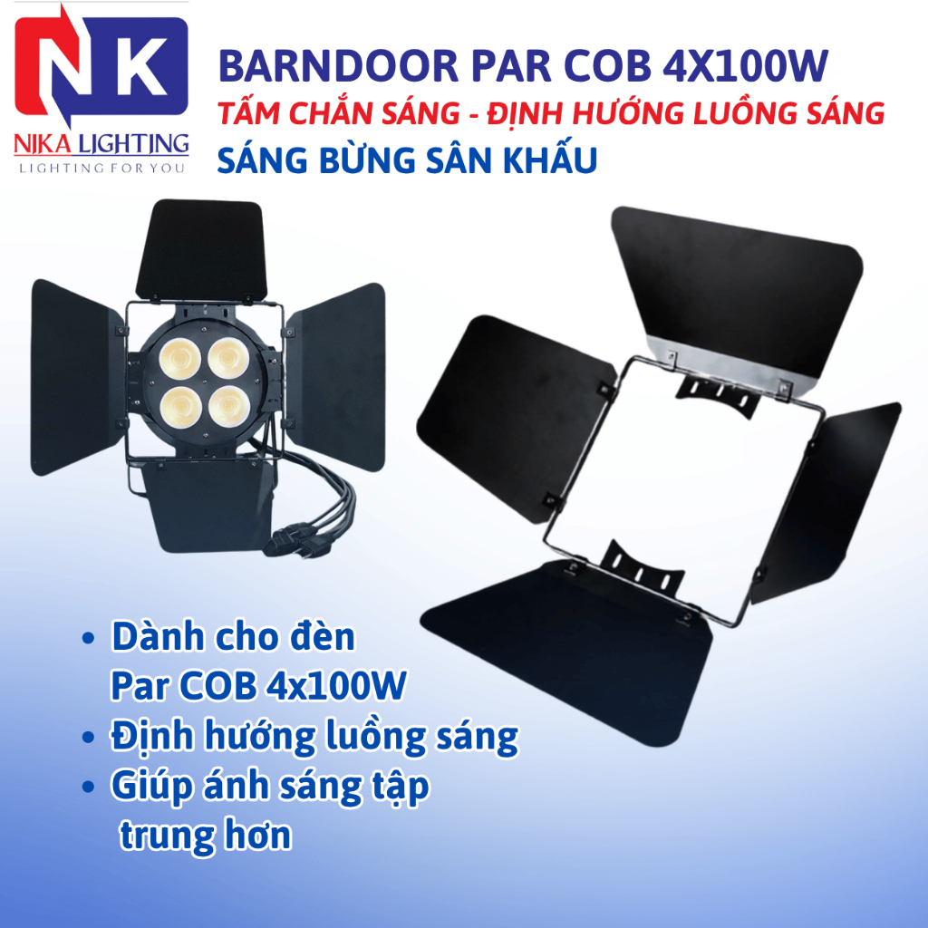 Barndoor PAR COB Light 4x100W – Bando, ปีกกันแสง, การนําทางไฟเวที