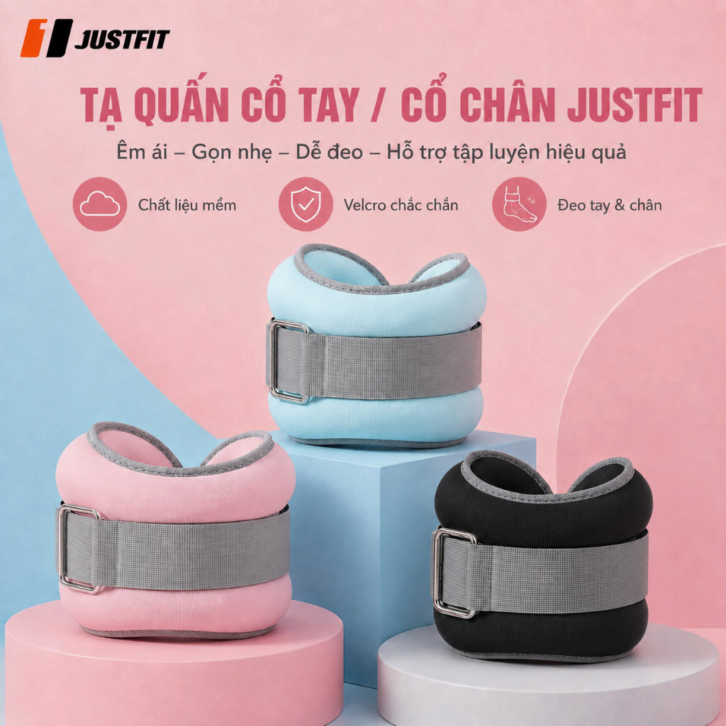 JUSTFIT Leg Weights Smooth Iron Powder Bag, Gym Yoga Weights สําหรับการวิ่งที่บ้าน
