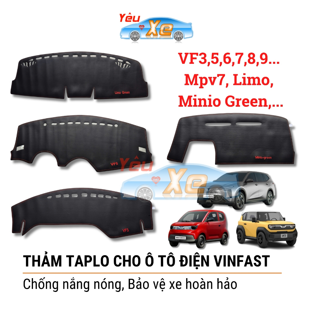 Vinfast Car Taplo พรม VF3, VF5, VF6, VF7, Limo Green, MPV7, Minio Green, VF8, VF9, VFe34, Fadil, Lux
