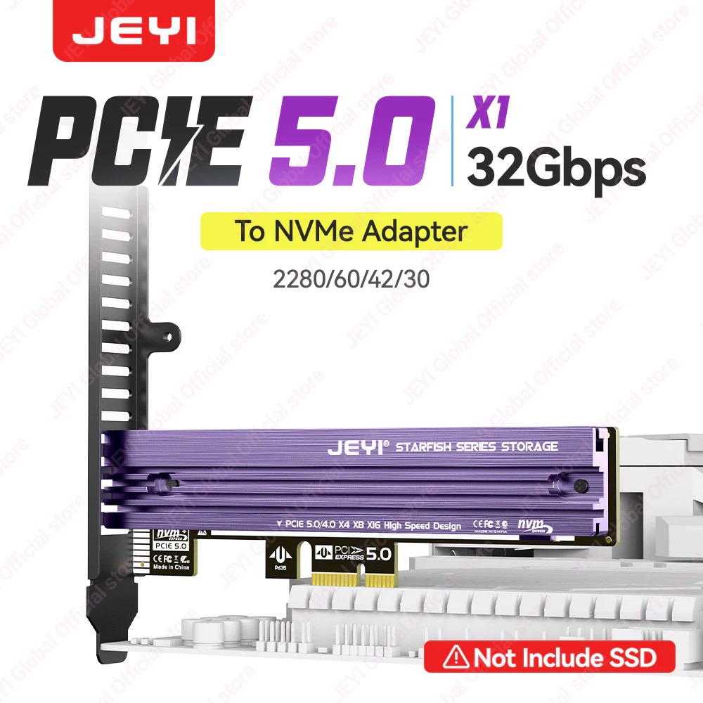 JEYI M.2 NVMe to PCIe x1 x4 x16 การ์ดแปลงรองรับ SSD 2230 2242 2260 2280