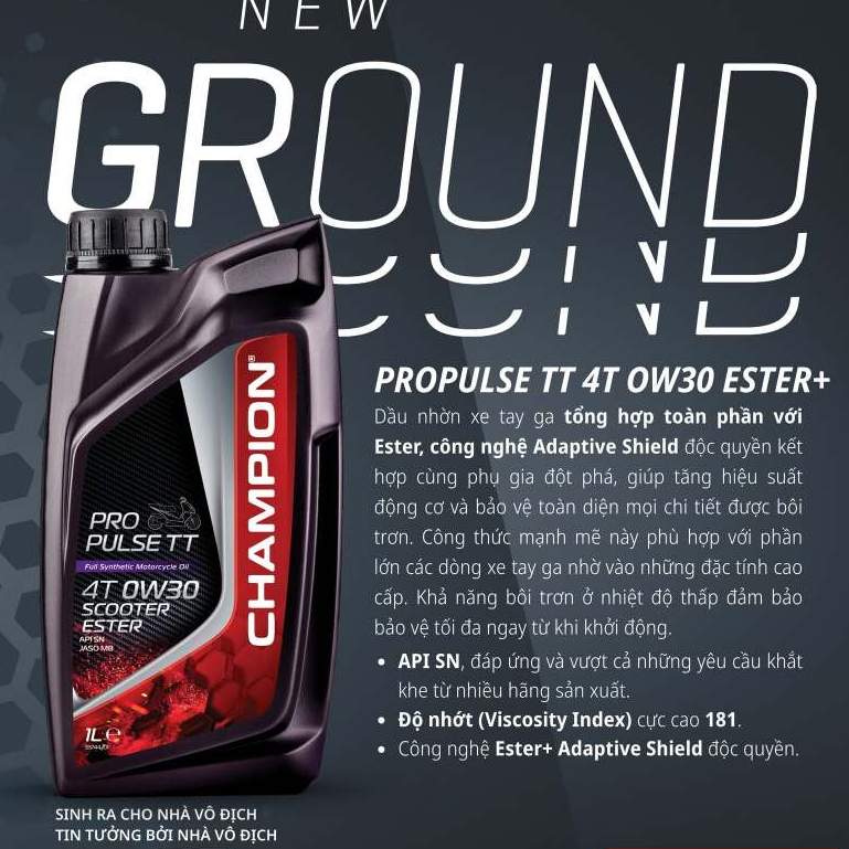 CHAMPION PROPULSE TT 4T SCOOTER 0W30 ESTER+ 1L SCOOTER น้ํามันหล่อลื่น