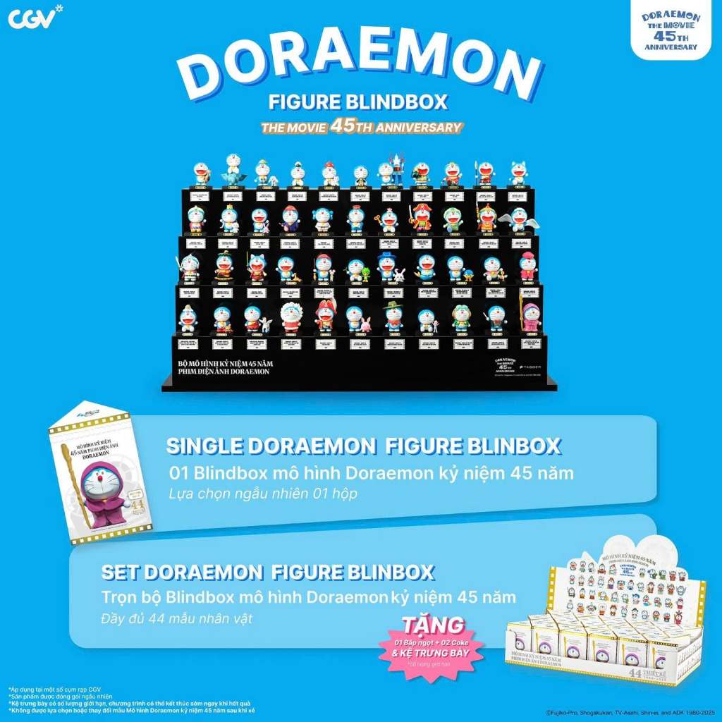 Blind Box Doraemon Blind Box - Doraemon 45TH Anniversary Model (ของแท้) The Movie 45TH Anniversary -