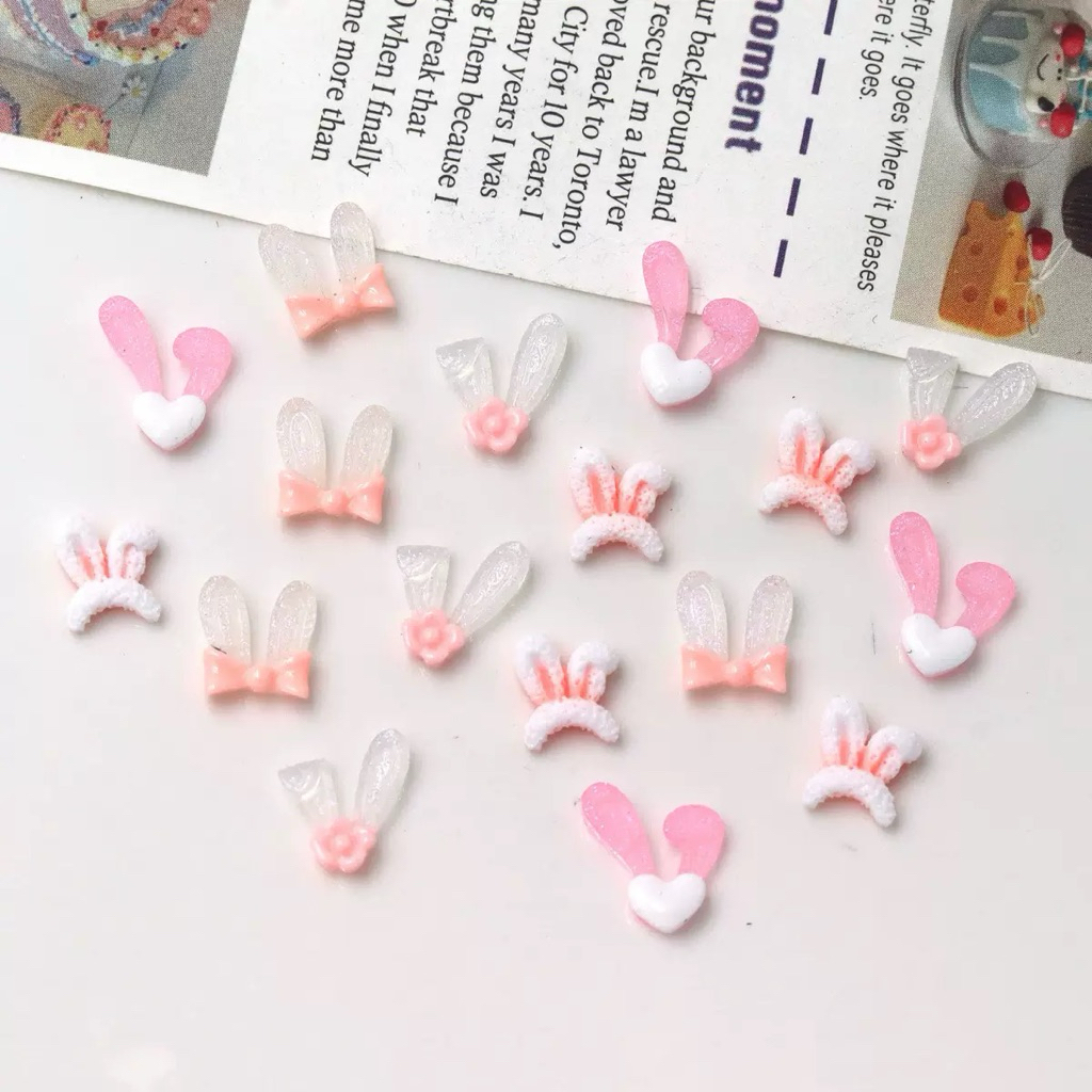️ ️[ Rabbit Ear Bow Charm ] ️- HandMade DIY Accessory ตกแต่ง