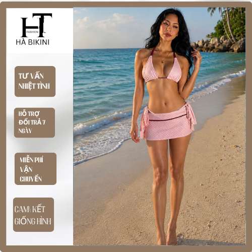 มีจําหน่ายในชุดว่ายน้ําบิกินี่ HCM PINK Sweetie ผู้หญิงหวานและหรูหรา HA BIKINI
