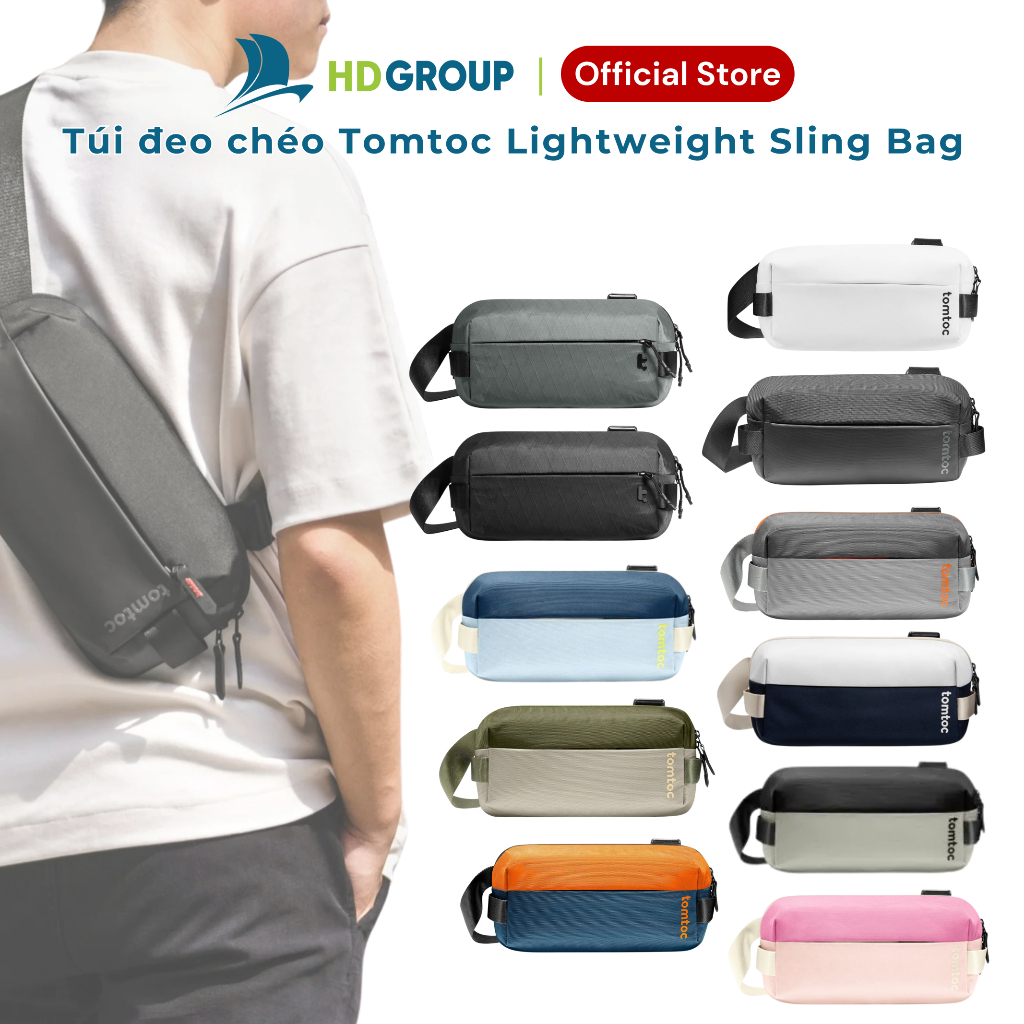 Tomtoc (USA) กระเป๋าสะพายน้ําหนักเบา T21 กระเป๋าสะพายข้าง ทนทาน หลายช่อง ทนน้ํา