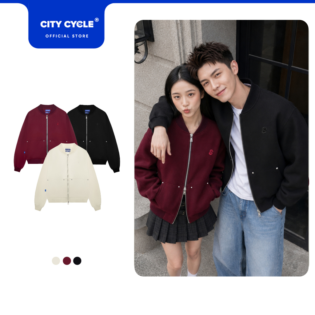 Varsity Jacket สําหรับผู้ชายและผู้หญิงพร้อมกล่องสักหลาด Local Brand Authentic City Cycle Varsity Dai