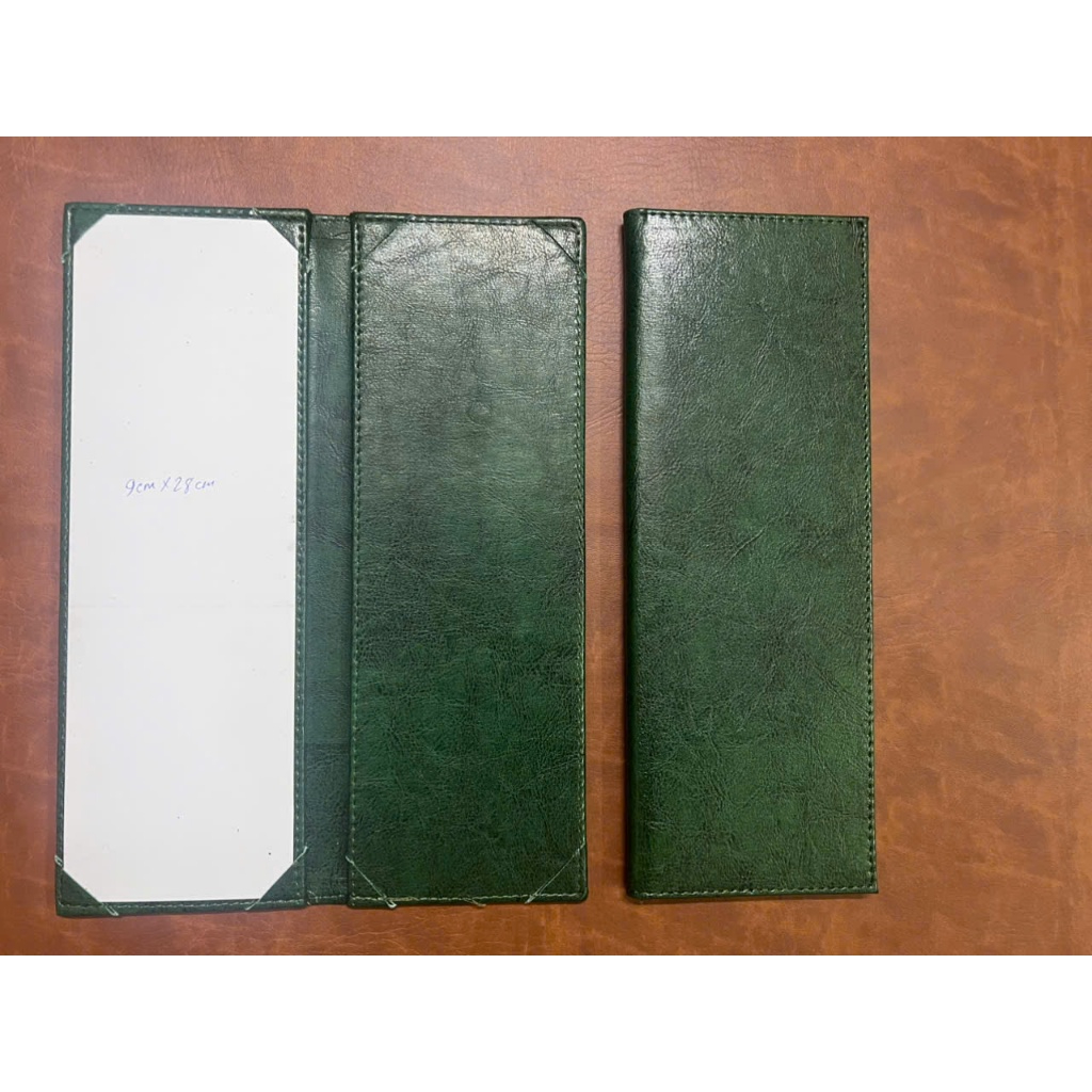 MENU SPA LEATHER COVER - HAIR SALON - NAILS | กระดาษขนาด 9x28CM | รับงานโชว์โลโก้