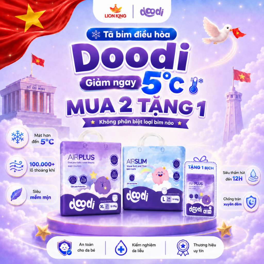 [เฉพาะใน Live M2F1 เลือก 3] ผ้าอ้อมปรับอากาศ/กางเกง Dodi AirSlim/AirPlus