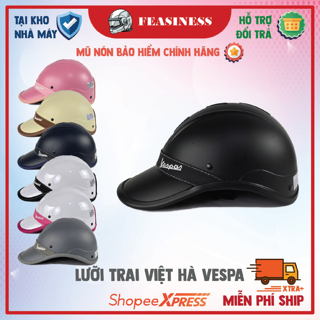 หมวกกันน็อคกีฬาเข็มขัดหนัง Viet Ha Vespa