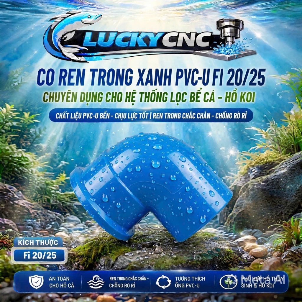 CO 90 DEGREE PVC THREAD IN BLUE - FI25/20