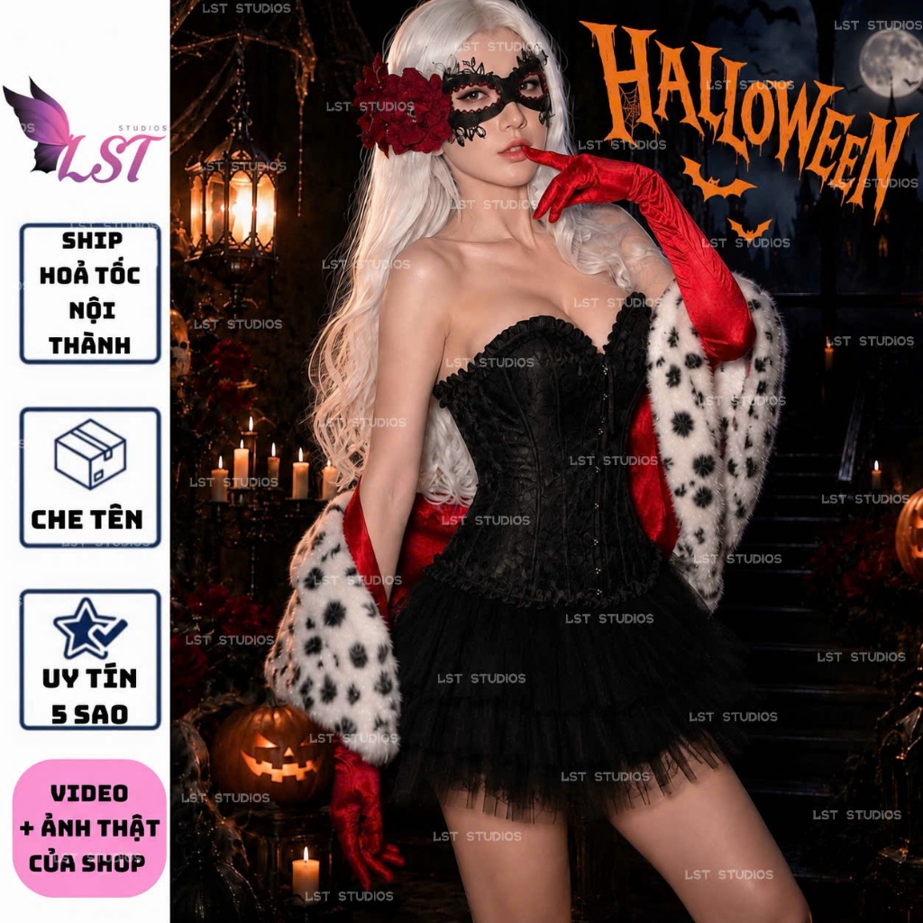 Z996 HALLOWEEN CRULA RAVEN QUEEN Black Crow QUEEN ชุดชั้นใน SEXY FULL ACCESSORIES UNDERWEAR