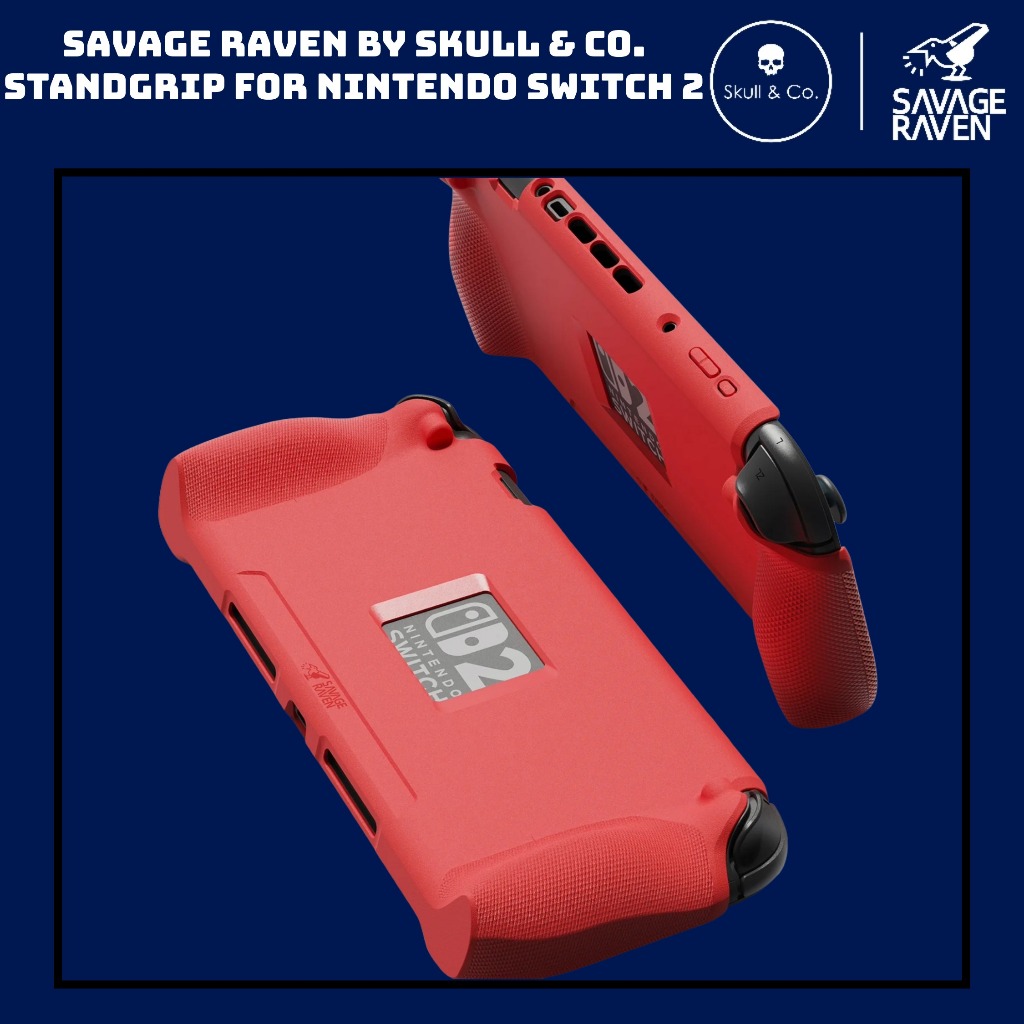 Skull & Co StandGrip Savage Raven Nintendo Switch 2 Mario Red Case