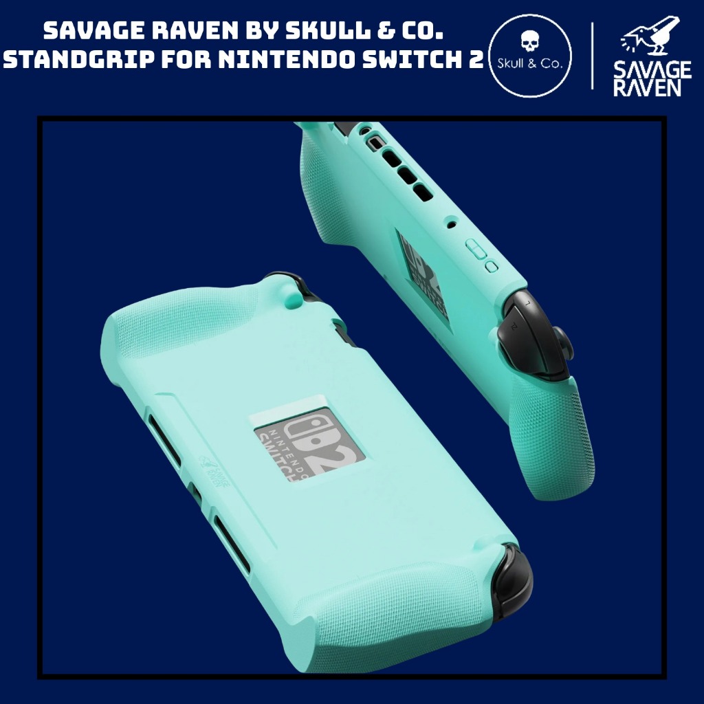 Skull & Co StandGrip Savage Raven Nintendo Switch 2 เคสสีเขียวอ่อน