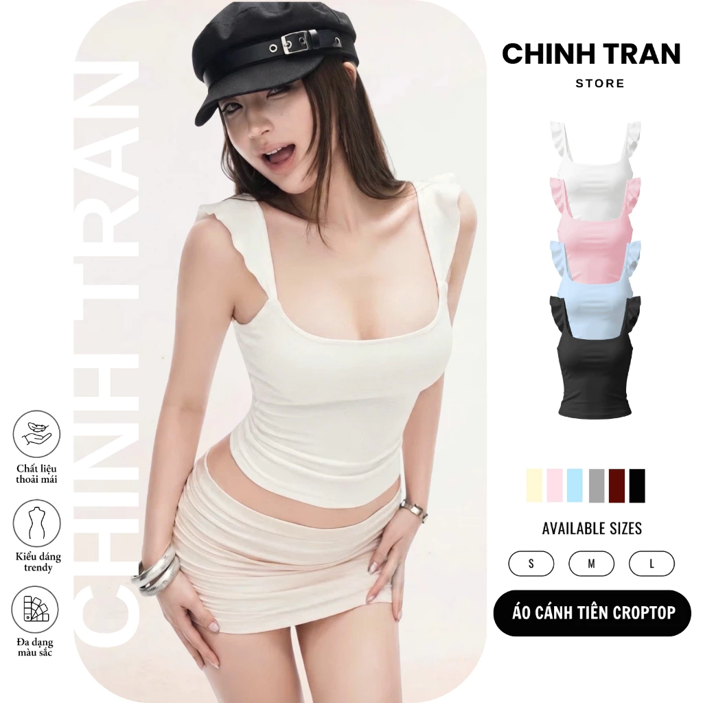 FAIRY WINGS เสื้อโครเชต์ Bodycon ผลิตจากผ้าฝ้ายยืด นุ่ม เย็นสบาย และ Feminine - Chinh Tran Store