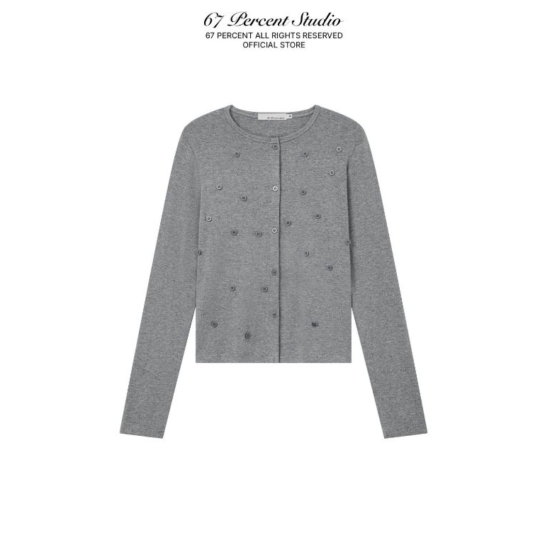 คาร์ดิแกนผ้าวูลบางดีไซน์หลายกระดุม 67PERCENT/67% - ORBIT CARDIGAN